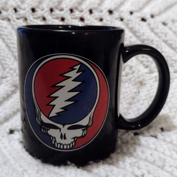 Grateful Dead Coffee Mug Cup Tea Black 2007 C & D Visionary Inc Skull - Picture 1 of 7